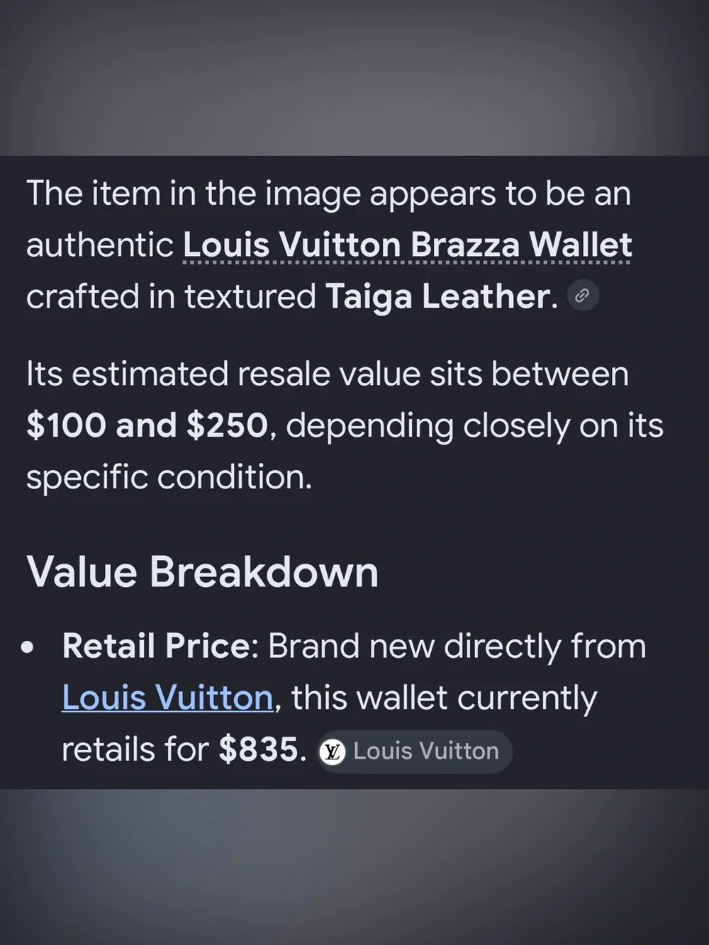 Louis Vuitton Black Textured Leather Long Card & Key Holder
